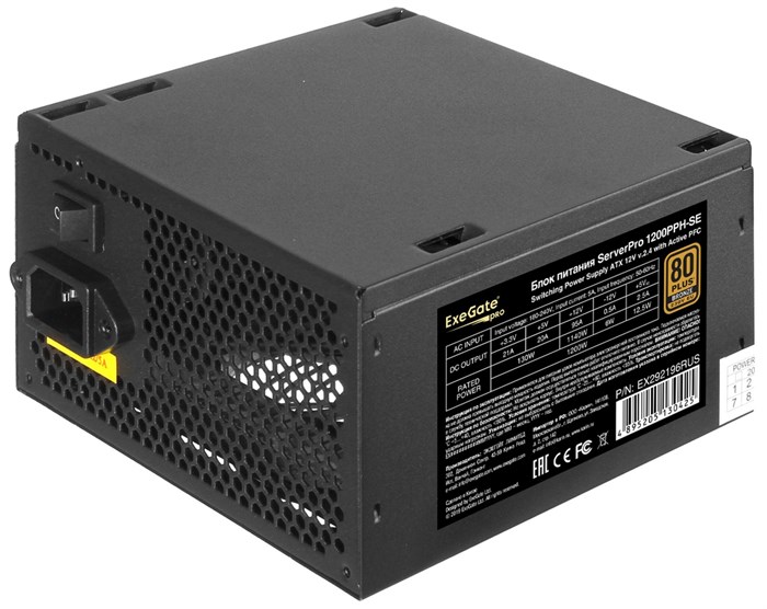 Блок;питания;ATX;Exegate;ServerPRO;80;PLUS;Bronze;1200PPH-SE 128009