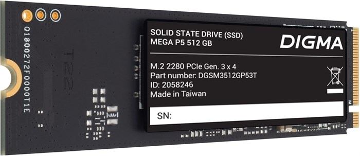 Накопитель;SSD;M.2;2280;Digma;Mega P5;512;ГБ 103174