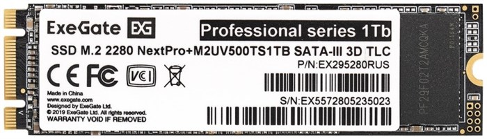 Накопитель;SSD;M.2;2280;Exegate;M2UV500TS1TB;1024;ГБ 103199