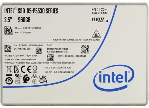 Накопитель;SSD;U.2;Intel;SSDPF2KX960HZN1;960;ГБ 103251