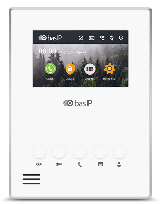 Видеодомофон  BAS-IP AU-04LA WHITE 131120