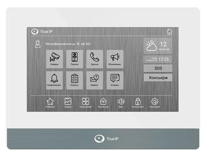 Видеодомофон  True IP Systems TI-4107AW 131150
