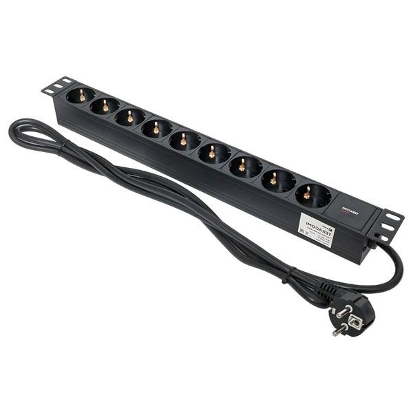 Блок розеток 19", 9 розеток EKF TRP-HPD-16A-9SH-2MSH 137014