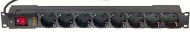 Блок розеток 19", 8 розеток TLK TLK-RSC08-MTF-01-BK 137027