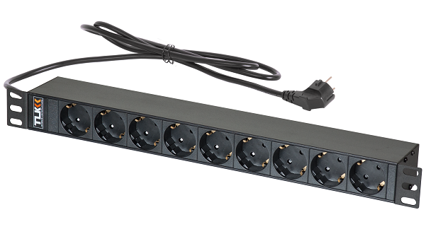 Блок розеток 19", 9 розеток TLK TLK-RSC09-M-04-BK 137046
