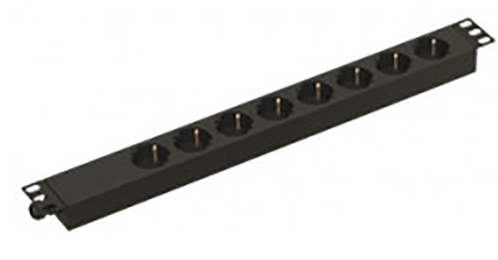 Блок розеток 19", 8 розеток Hyperline SHE19-8SH-CB 137056