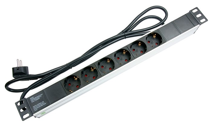 Блок розеток 19", 6 розеток Cabeus PDU-6P-2EU 137057