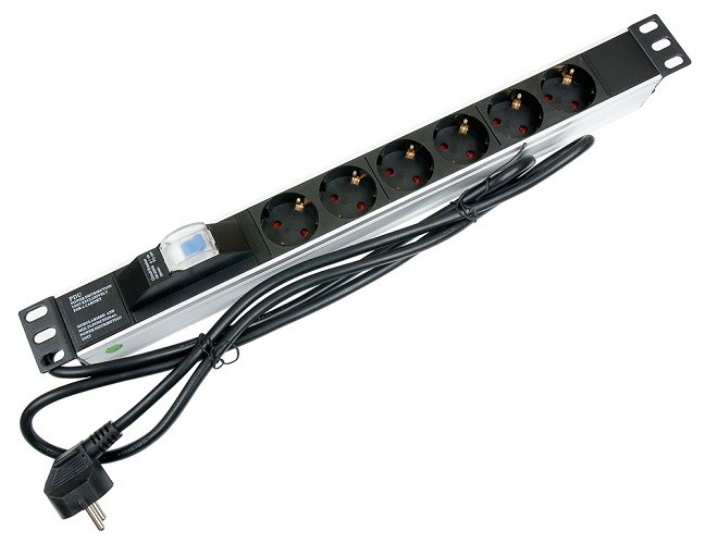 Блок розеток 19", 6 розеток Cabeus PDU-6P-B-2EU 137085