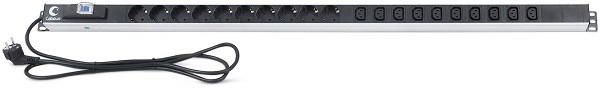 Блок розеток 19", 10 розеток Cabeus PDU-16-10S-10C13-B 137129