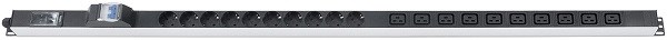 Блок розеток 19", 10 розеток Cabeus PDU-16-10S-10C19-B-T 137136