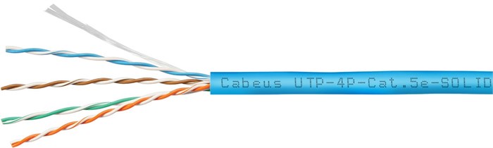 Кабель витая пара U/UTP 5e кат. 4 пары Cabeus UTP-4P-Cat.5e-SOLID-LSZH-BL-50 137337