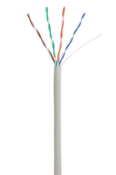 Кабель витая пара U/UTP 5e кат. 4 пары Netlan EC-UU004-5E-PVC-GY-1 137348