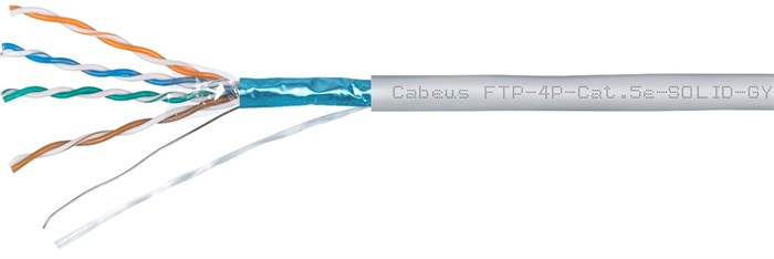 Кабель витая пара F/UTP 5e кат. 4 пары Cabeus FTP-4P-Cat.5e-SOLID-LSZH-GY-50 137358