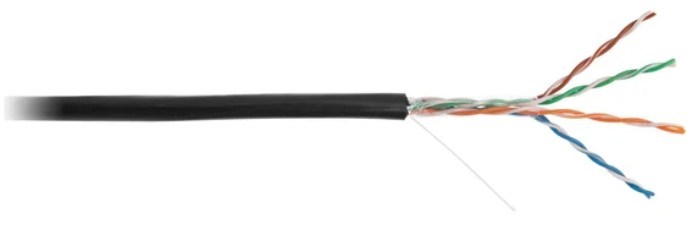 Кабель витая пара U/UTP 5e кат. 4 пары Netlan CCA-UU004-5E-PE-BK 137424