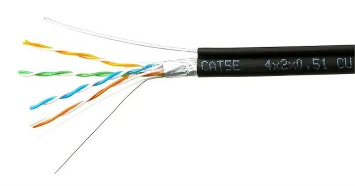 Кабель витая пара F/UTP 5e кат. 4 пары Cablexpert FPC-5051E-4-CU-OUTR/100 137452