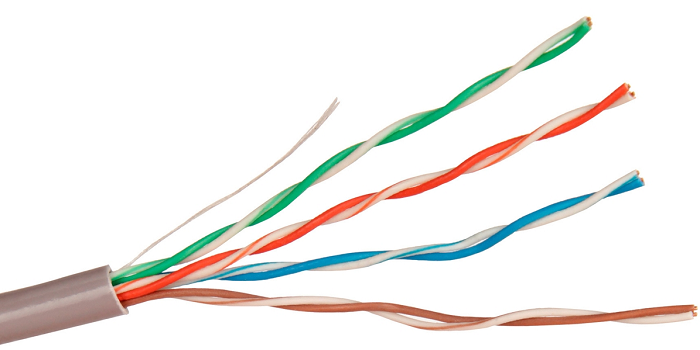 Кабель витая пара U/UTP 5e кат. 4 пары Exegate UTP4-C5e-CU-S26-IN-PVC-GY-305 137455