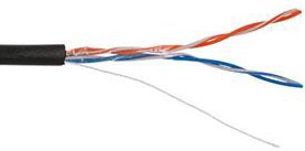 Кабель витая пара U/UTP 5e кат. 2 пары Netlan EC-UU002-5-PE-BK 137471