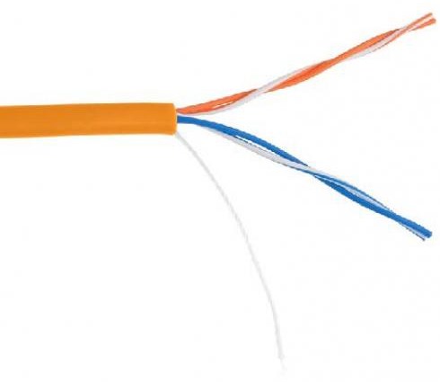 Кабель витая пара U/UTP 5e кат. 2 пары Netlan EC-UU002-5-LSZH-OR 137481