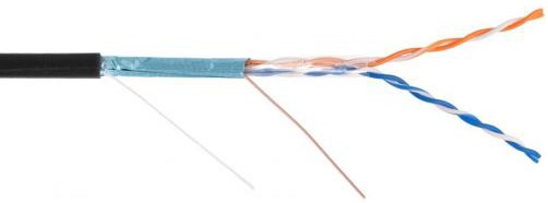 Кабель витая пара F/UTP 5e кат. 2 пары Netlan EC-UF002-5-PE-BK 137527