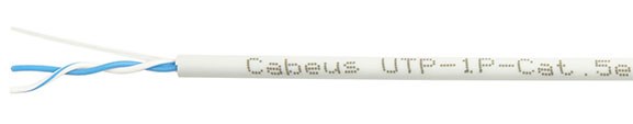 Кабель витая пара U/UTP 5e кат. 1 пара Cabeus UTP-1P-Cat.5e-SOLID-LSZH-GY-500 137532
