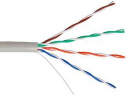 Кабель витая пара U/UTP 5e кат. 4 пары Netlan EC-UU004-5E-PVC-GY 137546