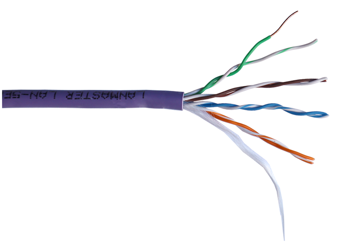 Кабель витая пара U/UTP 5e кат. 4 пары Lanmaster LAN-5EUTP-HFLT 137697
