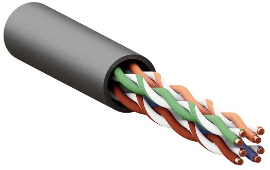 Кабель витая пара  EKF TRC-5EUTP-04PE-BK-OUT3 137699