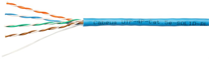 Кабель витая пара U/UTP 5e кат. 4 пары Cabeus UTP-4P-Cat.5e-SOLID-BL 137727