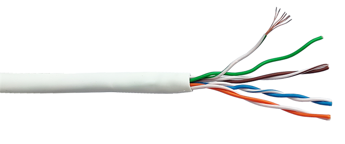 Кабель витая пара U/UTP 5e кат. 4 пары Lanmaster LAN-5EUTP-PT-LSZH-WH 137784