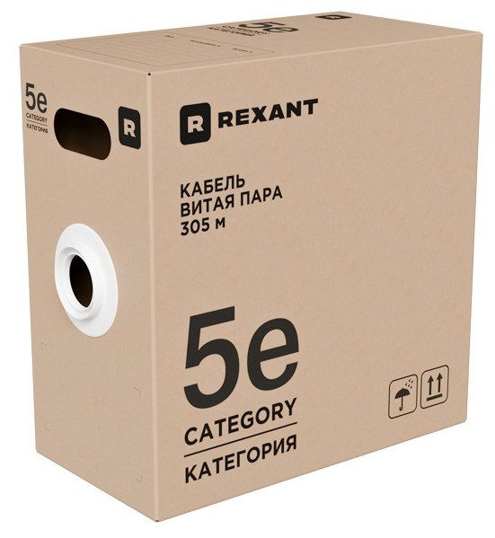 Кабель витая пара F/UTP 5e кат. 4 пары Rexant 02-0027-R 137787