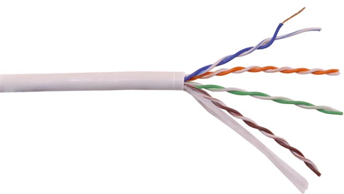 Кабель витая пара U/UTP 5 кат. 4 пары Lanmaster LAN-5EUTP-HFLT-GY 137851