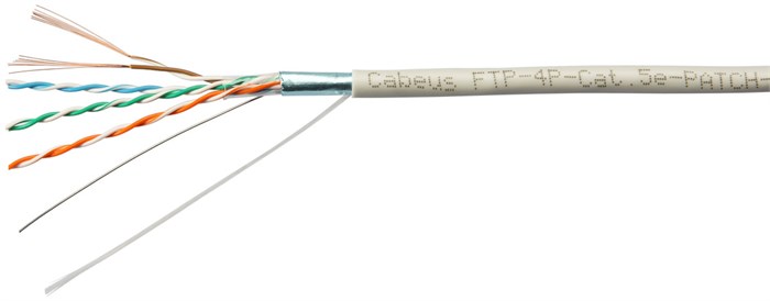 Кабель витая пара F/UTP 5e кат. 4 пары Cabeus FTP-4P-Cat.5e-PATCH-GY 137862