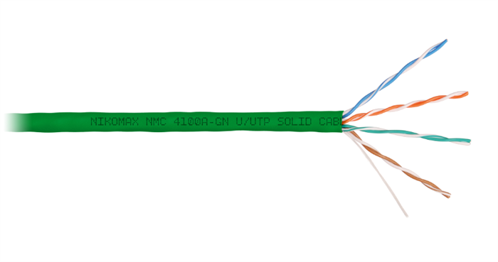 Кабель витая пара U/UTP 5e кат. 4 пары NikoMax NMC 4100A-GN 137870
