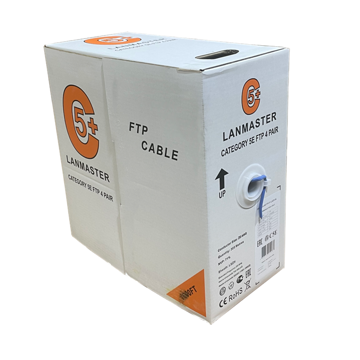 Кабель витая пара F/UTP 5e кат. 4 пары Lanmaster LAN-5EFTP-PT-LSZH-BL 137874
