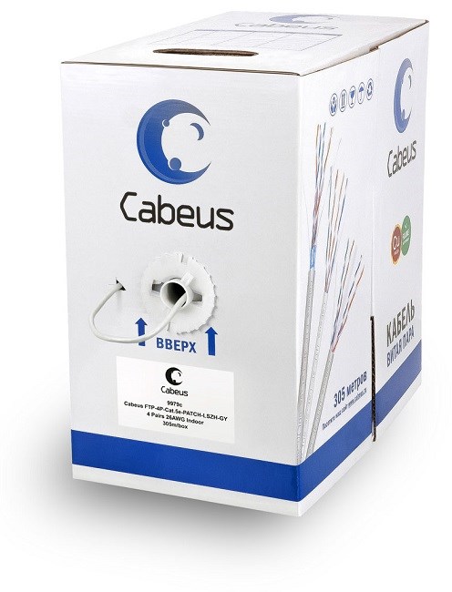 Кабель витая пара F/UTP 5e кат. 4 пары Cabeus FTP-4P-Cat.5e-PATCH-LSZH-GY 137877