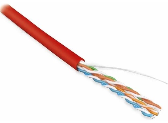 Кабель витая пара U/UTP 5 кат. 4 пары Lanmaster LAN-5EUTP-PT-LSZH-RD 137883