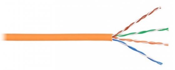 Кабель витая пара U/UTP 5 кат. 4 пары Lanmaster LAN-5EUTP-PT-LSZH-OR 137884