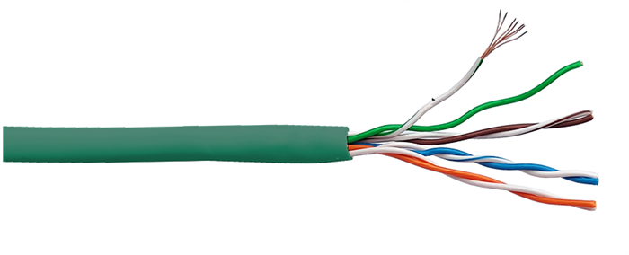 Кабель витая пара U/UTP 5e кат. 4 пары Lanmaster LAN-5EUTP-PT-LSZH-GN 137886