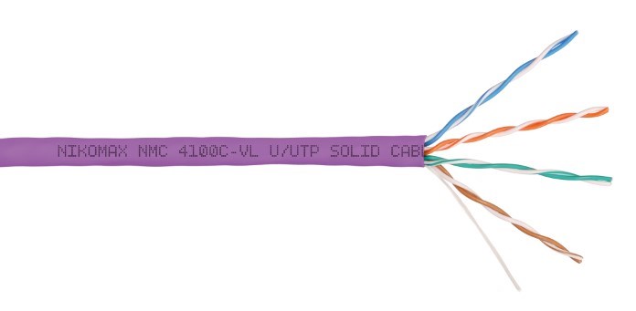 Кабель витая пара U/UTP 5e кат. 4 пары NikoMax NMC 4100C-VL 137907
