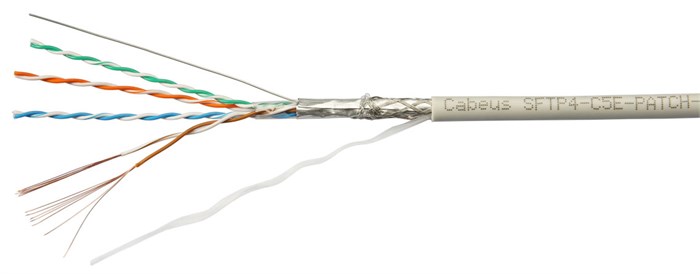 Кабель витая пара S/FTP 5e кат. 4 пары Cabeus SFTP-4P-Cat.5e-PATCH-GY 137941
