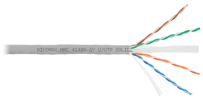 Кабель витая пара U/UTP 6 кат. 4 пары NikoMax NMC 4140A-GY 137967