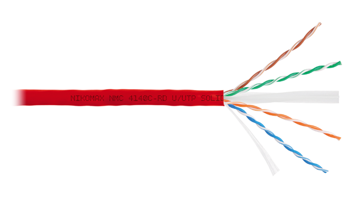 Кабель витая пара U/UTP 6 кат. 4 пары NikoMax NMC 4140C-RD 137988