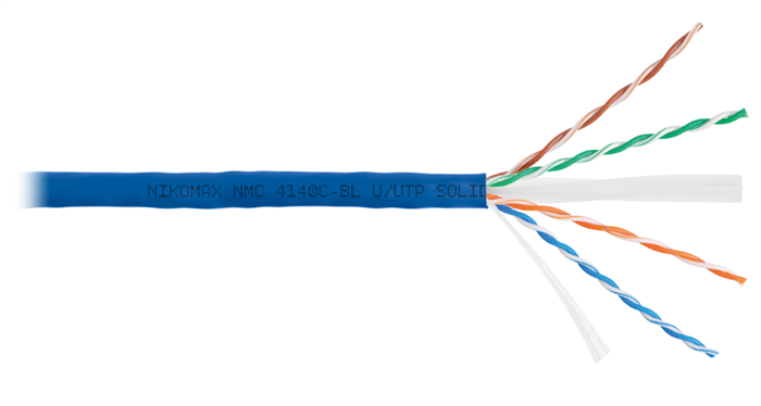 Кабель витая пара U/UTP 6 кат. 4 пары NikoMax NMC 4140C-BL 137990