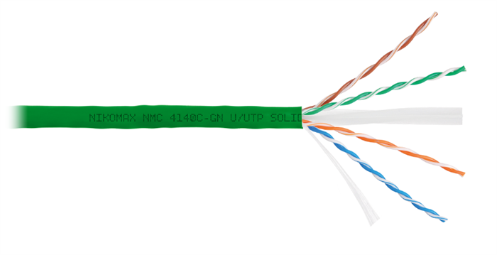 Кабель витая пара U/UTP 6 кат. 4 пары NikoMax NMC 4140C-GN 137991