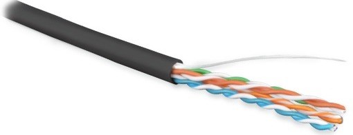 Кабель витая пара U/UTP 5e кат. 4 пары Hyperline UUTP4R-C5E-S24-OUT-LSZH-BK-500 138002