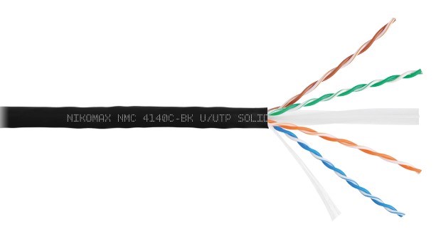 Кабель витая пара U/UTP 6 кат. 4 пары NikoMax NMC 4140C-BK 138011