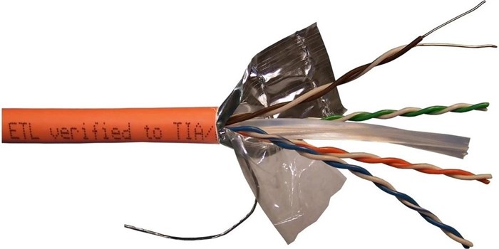 Кабель витая пара U/FTP 6 кат. 4 пары Lanmaster LAN-6EFTP-HFLT-OR 138016