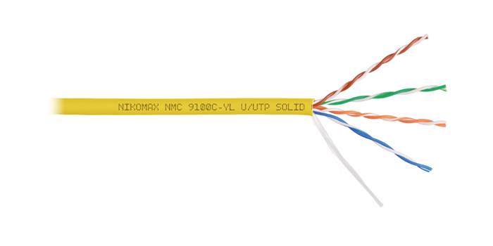 Кабель витая пара U/UTP 5e кат. 4 пары NikoMax NMC 9100C-YL 138034