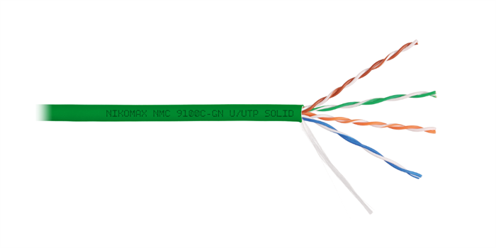 Кабель витая пара U/UTP 5e кат. 4 пары NikoMax NMC 9100C-GN 138036