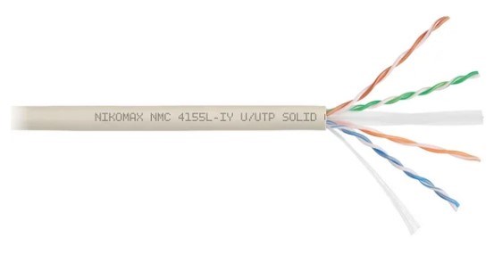 Кабель витая пара U/UTP 6a кат. 4 пары NikoMax NMC 4155C-GY 138117